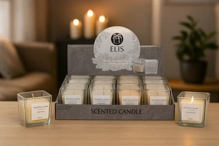 מארז 12 נרות ריחניים בכלי זכוכית